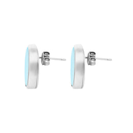 Sterling Silver Royal Crown Derby Mikado Turquoise Large Round Stud Earrings, EUNQ0000753_2.