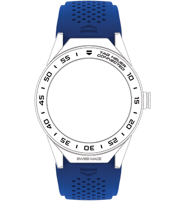 TAG Heuer Watch Strap Connected II Perforated Silicone Electric Blue 1FT6118