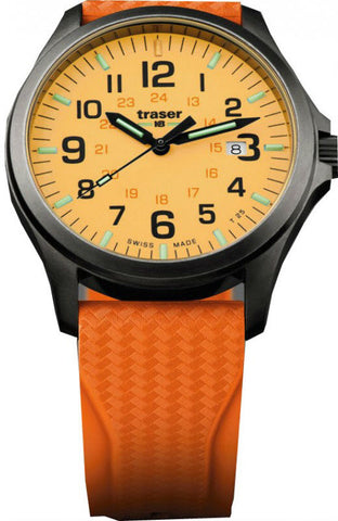 Traser H3 Watch Officer Pro Gun Metal Orange Rubber