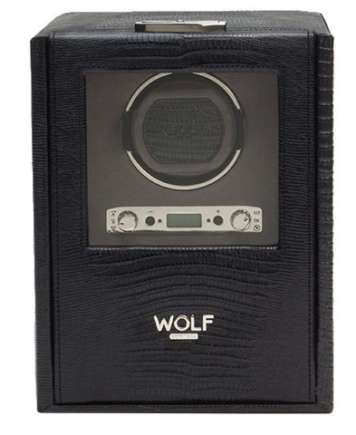 Wolf Watch Winder Blake Single And Storage Black Lizard