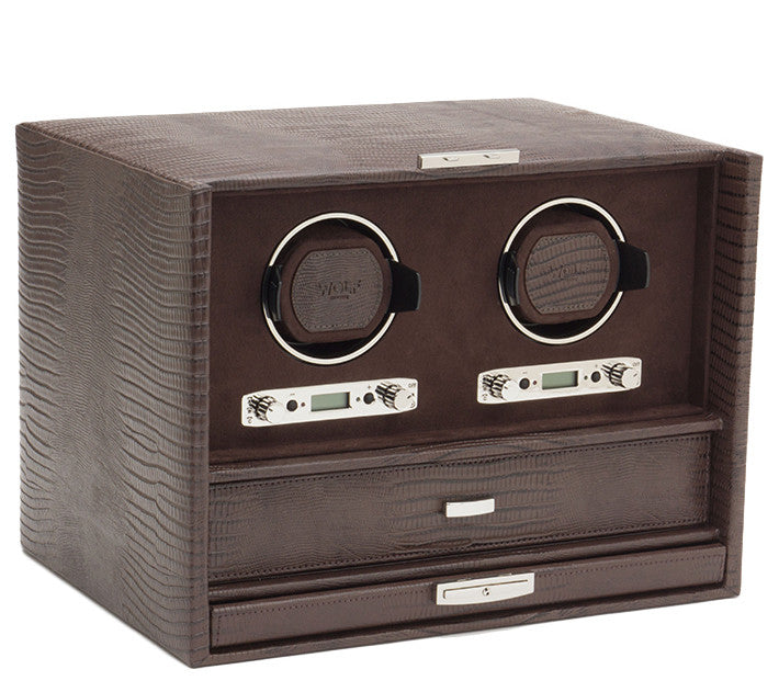 Wolf Watch Winder Blake Double Storage And Travel Case Brown