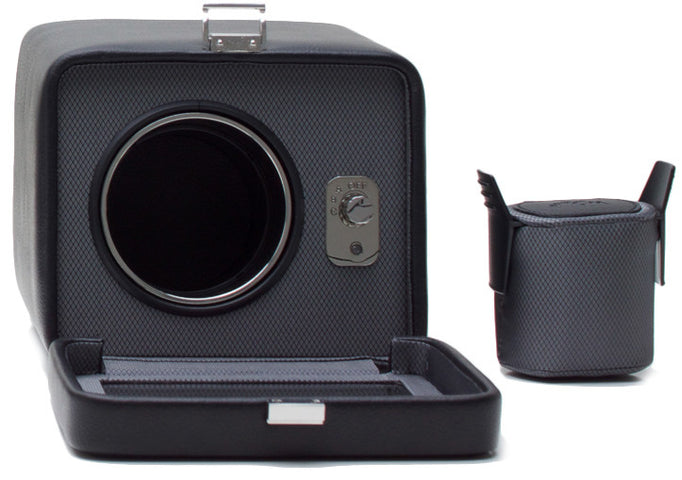 Wolf Watch Winder Windsor Single With Cover Black/Grey