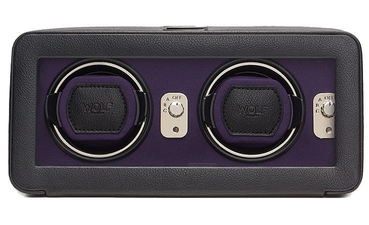 Wolf Windsor Double Winder With Cover Black/Purple