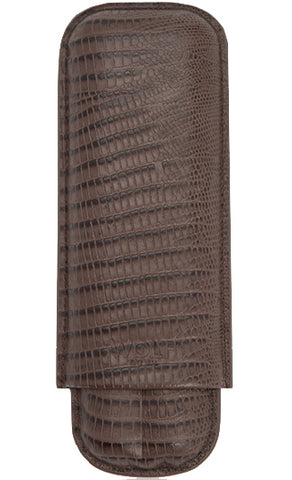 Wolf Cigar Case Blake 2 Piece Brown Teju Lizard 306595