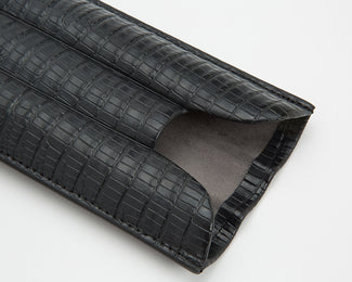 Wolf Cigar Case Blake 3 Piece Black Teju Lizard