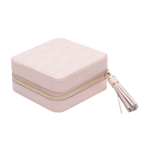 WOLF Jewellery Case Caroline Zip Travel Rose Quartz