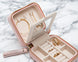 WOLF Jewellery Case Caroline Zip Travel Rose Quartz