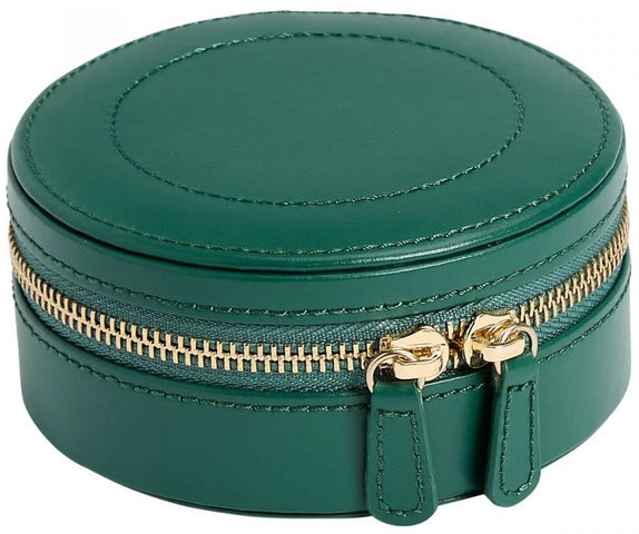 WOLF Jewellery Case Sophia Round Zip Case Forest Green