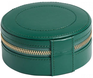 WOLF Jewellery Case Sophia Round Zip Case Forest Green