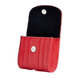 Wolf Mimi Collection Leather Red Earpods Case with Wristlet